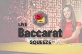 Baccarat Squeeze slot logo by Evolution at NaoBet