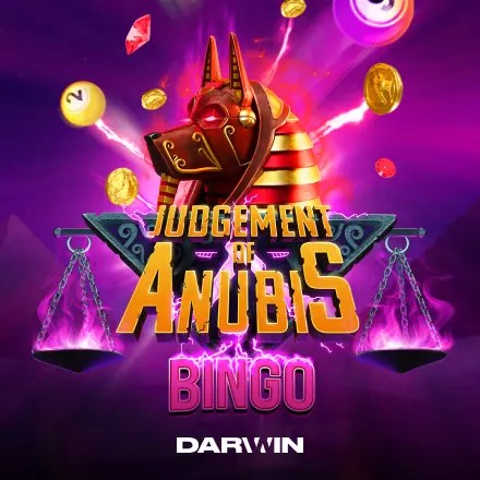 Official Lottery logo: Judgement of Anubis Bingo by Darwin Gaming at NaoBet