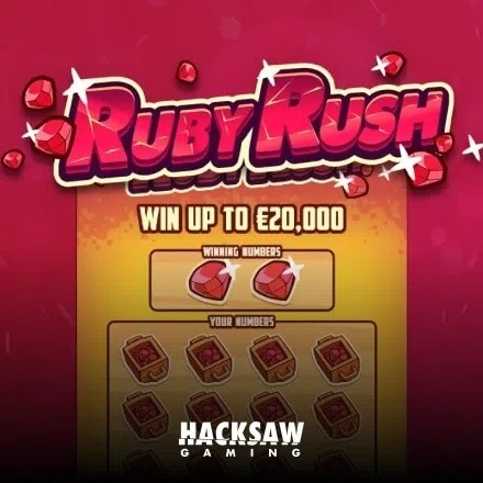 Official Lottery logo: Ruby Rush by Hacksaw Gaming at NaoBet